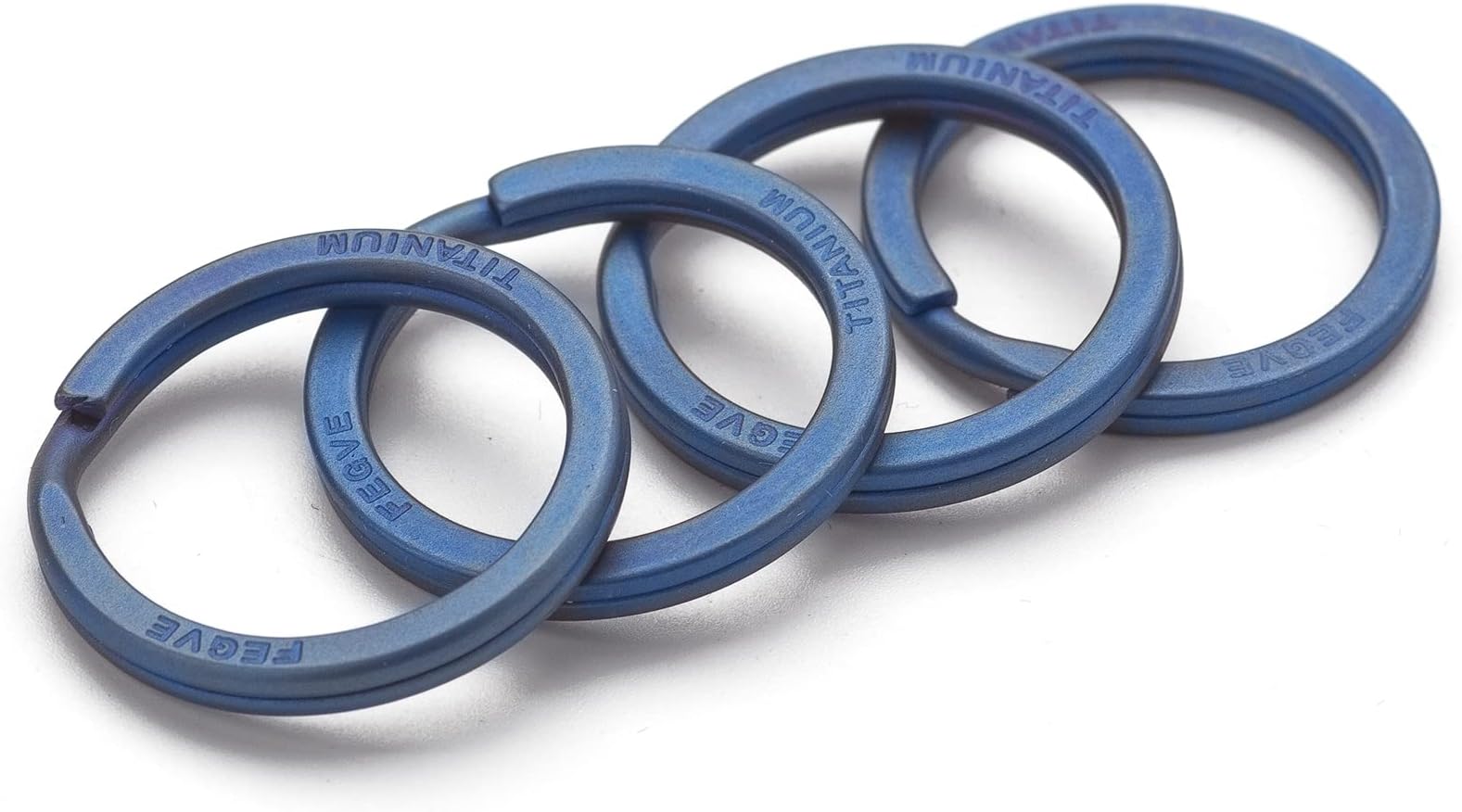 FEGVE Titanium Key Chain Rings Split Rings 4 Pack – Durable, Lightweight and Corrosion-Resistant Keyrings for Home & Car Keys