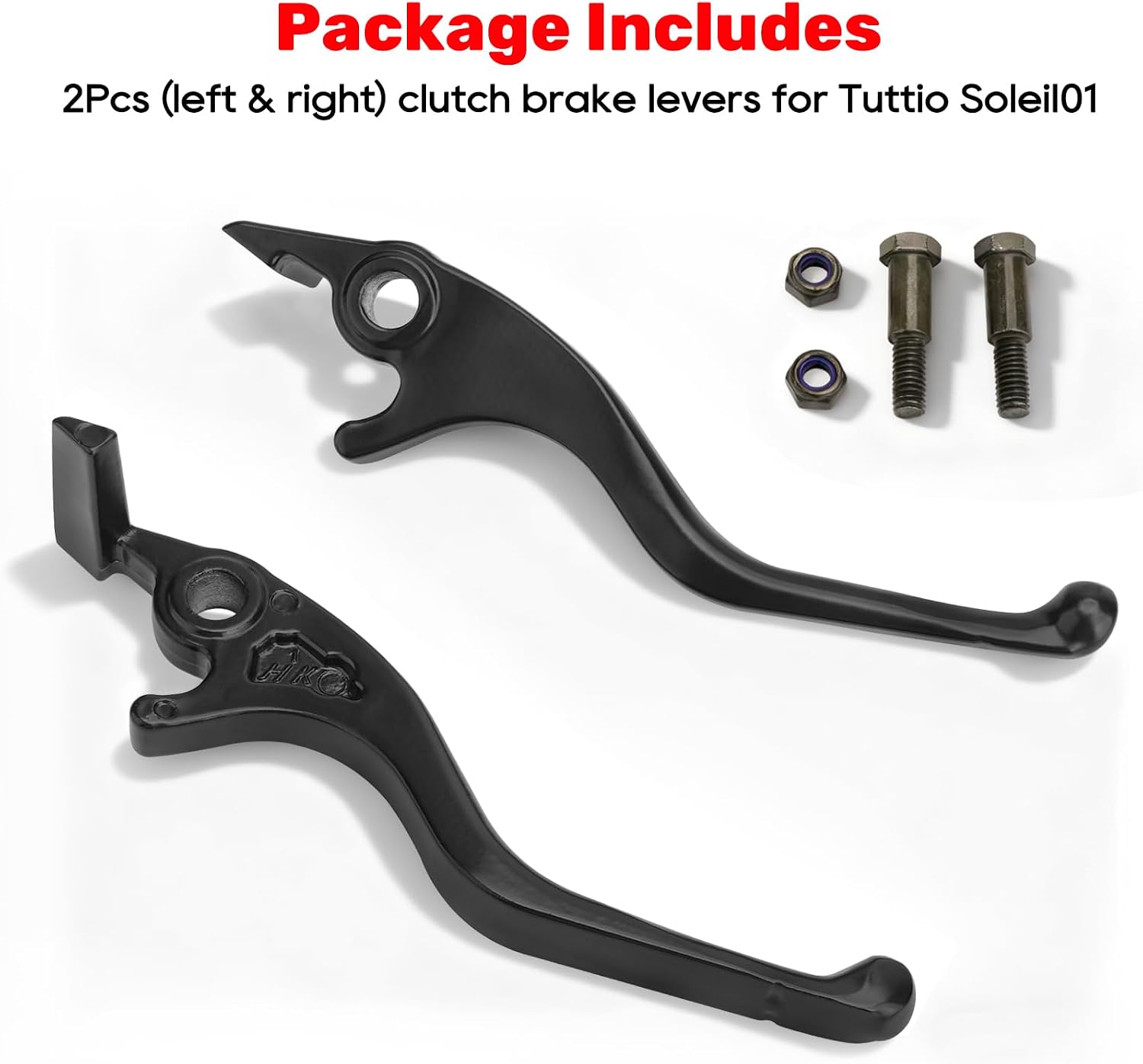 Jerbor 2Pcs Upgraded Brake Levers for Tuttio Soleil01 Yozma IN10 Drit Bike, High Strength Anti-Rust Durable A Pair of Left and Right Clutch Handbrake Lever for Tutto Tutti Electric Motorcycle(Black)