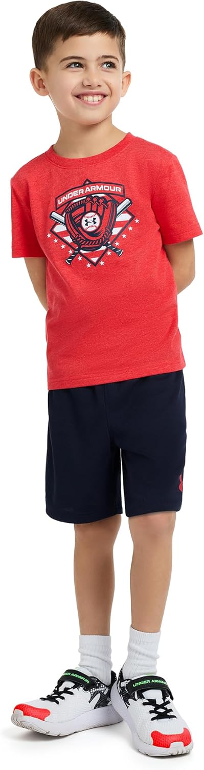 Under Armour baby-boys 2-piece Short Sleeve Graphic T-shirt and Shorts Set, Lightweight & Breathable - Image 4