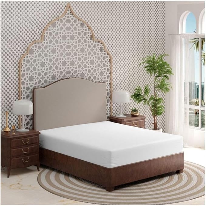 Premium Cotton Fitted Sheets 500 Thread Count 100% Cotton Includes 1Pc Fitted bed Sheet King Size 183x200cm Deep Pocket fits up to 40cm Mattress (White, California King)