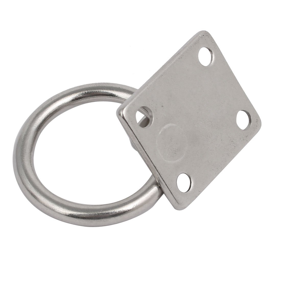 Aexit 4pcs 316 Home hardware Stainless Steel 6mm Thick Square Sail Shade Pad Eye Plate w Ring Model:67as519qo697