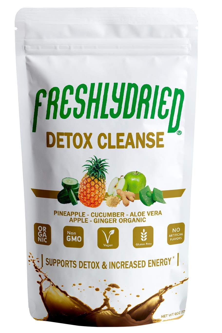FreshlydriedPure Detox Cleanse Mix Powder - 6 Ounces, Best Superfood to Cleanse Your Body - Rich in Vitamins, Minerals & Protein - Non-Irradiated, Non-Contaminated, Non-GMO and Vegan