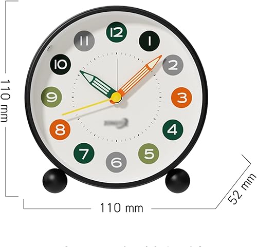 Miniatura 1 de Alarm Clock Bedroom 4 Inch Round Alarm Clock, Non Ticking, Battery Operated and Light Function, Super Silent Alarm Clock for DeskBedroom Table Clock