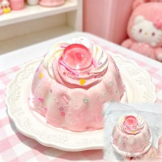 Rich Peach Squeeze 旗舰店 质感・手感・材料一新 缓解压力商品 真实 食物 动物 人物 玩具 高弹性 柔软 压力球 益智玩具 礼物 握持 玩具 放松 儿童 成人通用 (樱桃布丁, 旗舰)