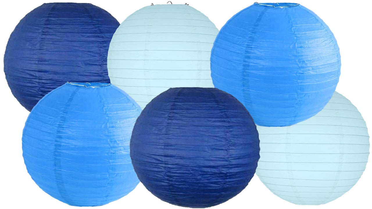 Paper Lanterns Mix Color Packs of 6 Round Paper Lanterns Lampshade (All Ivory/Cream, 12" (30 Cm)) — view 10