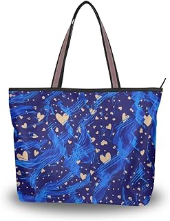 Bolsa de mão feminina abstrata azul dia dos namorados bolsa de ombro alça superior, Dia dos Namorados, abstrato, azul