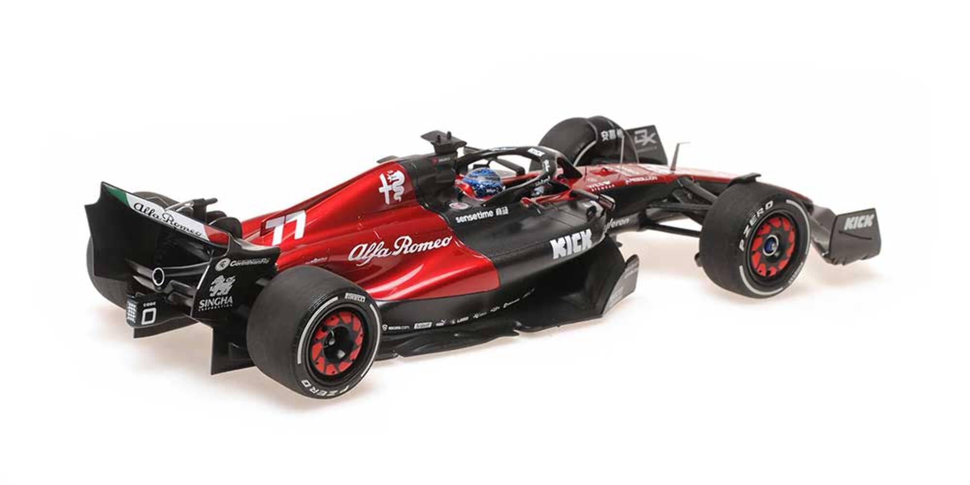 Minichamps 117230177 - Alf. Rome. C43 Valtteri Bottas Australian GP 2023 - echelle 1/18 - modèle de Voiture