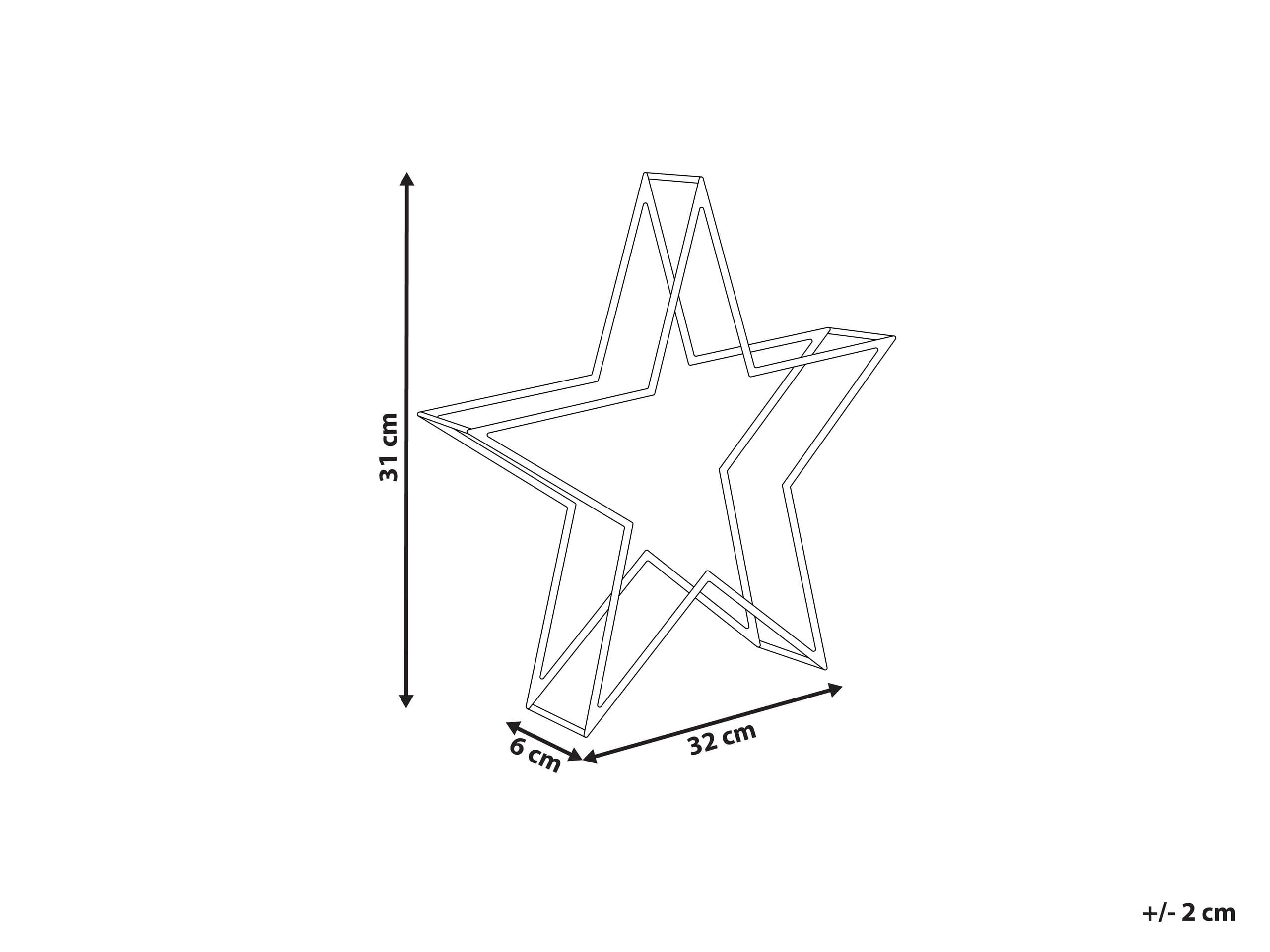 Beliani Out- & Indoor Weihnachtsbeleuchtung LED Acryl Sternform weiß mit Kabel Simo