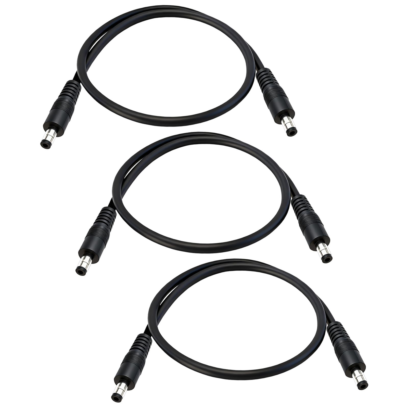 GGIPOWY 3-Pcs 1.6ft DC 5.5mm x 2.5mm Male to Male Power Extension Cable, 14AWG 12V 24V DC Power Cord for CCTV Camera,Solar Monitor, Solar Panels