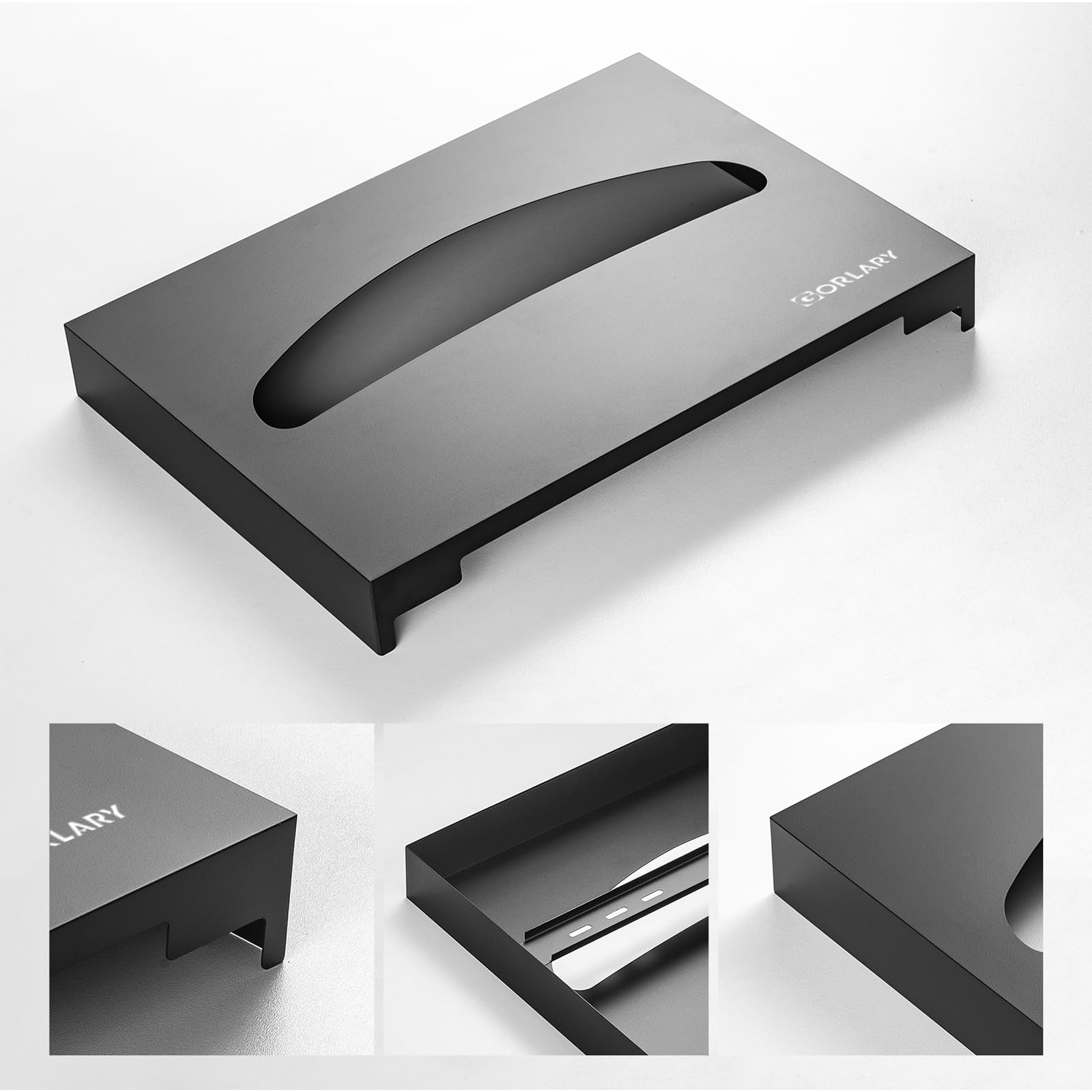 Lot de 2 distributeurs muraux pour abattant WC en acier inoxydable Noir mat
