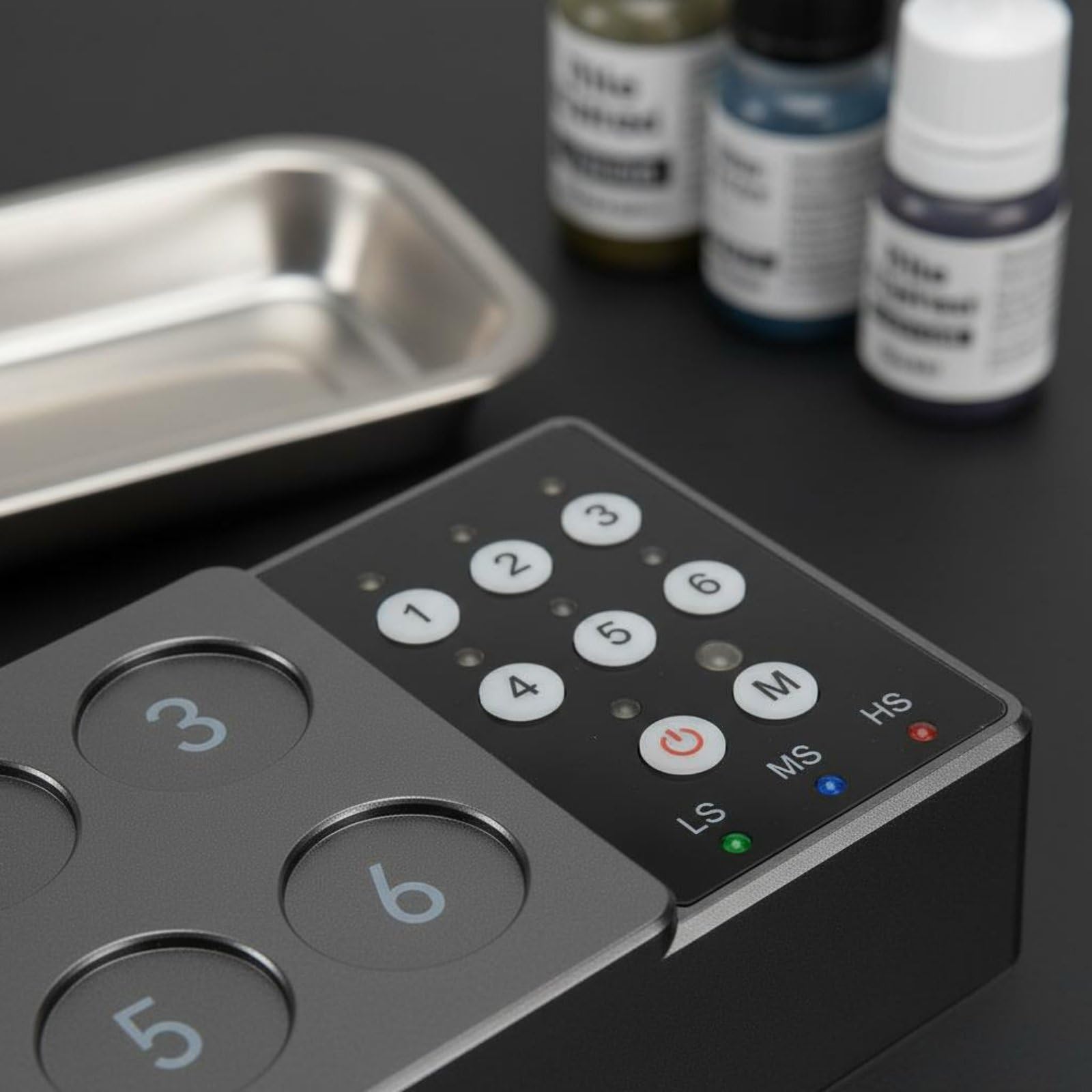 Mezclador de Automático Agitador Mezcladora con Seis Plazas de Mezcla y Operación por Botón Ligero y Ahorra Esfuerzo Manual Adecuado para Tatuadores y Pintores, Array, Negro
