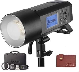 Godox 400Ws AD400 Pro All-in-one Outdoor Flash with 30W LED Modeling Lamp and 12 Continuous Flash in 1/16s Power Output, Built-in Godox 2.4G Wireless X System (AD400Pro)