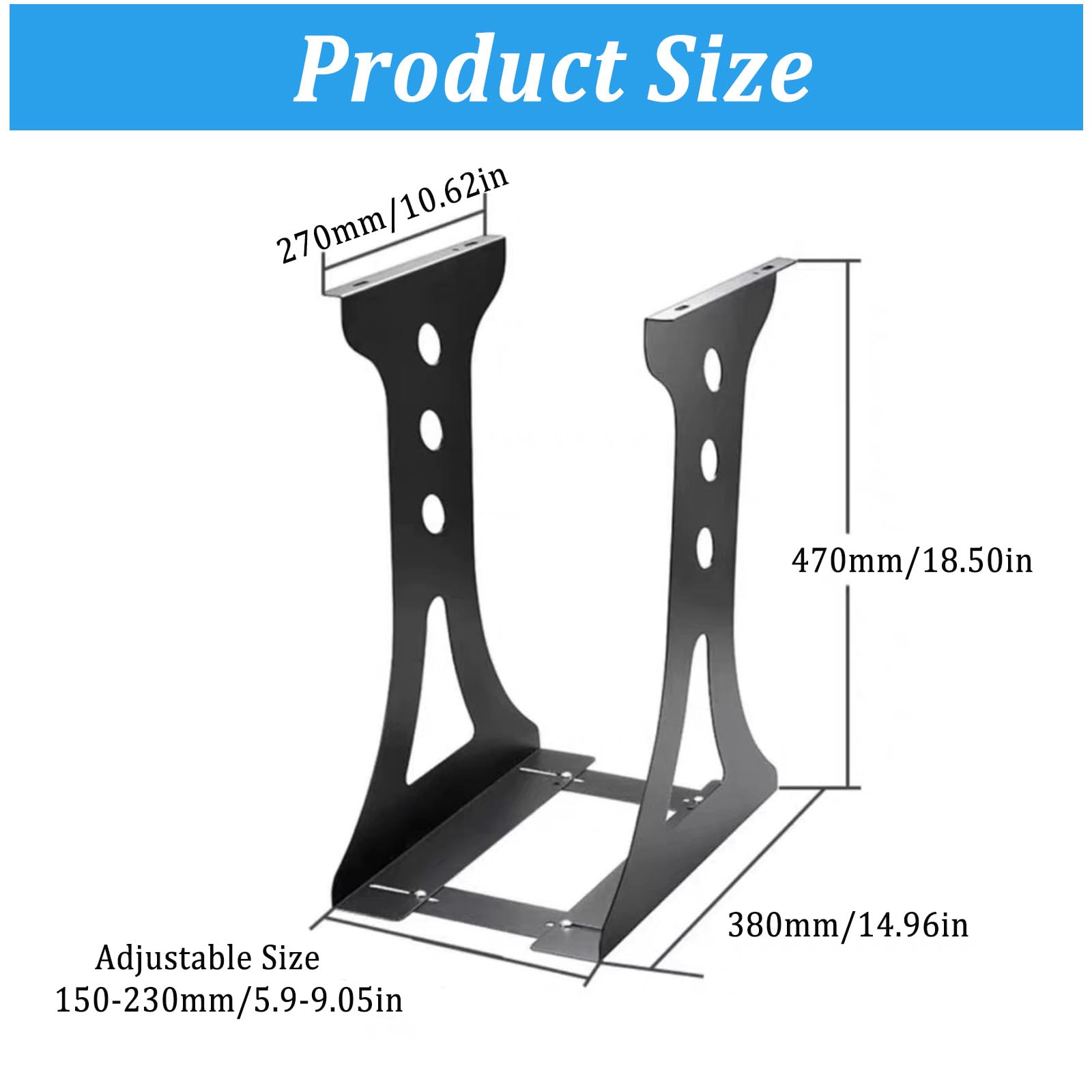 Support PC sous Bureau, Support de Suspension Réglable pour Ordinateur sous Bureau, Jusqu'à 35 kg, Gain De Place, pour la Plupart des Hôtes, Noir