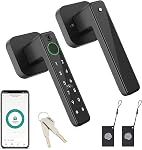 FITNATE Smart Fingerprint Door Lock – Keyless Entry Lever with APP, IC Card, Code, Key & Biometric Unlock for Bedroom, Home, Hotel, Office, Apartment
