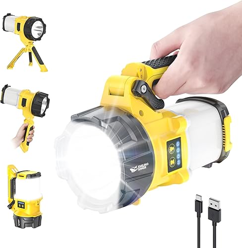 Smiling Shark Linterna LED ultra brillante recargable de iones de litio