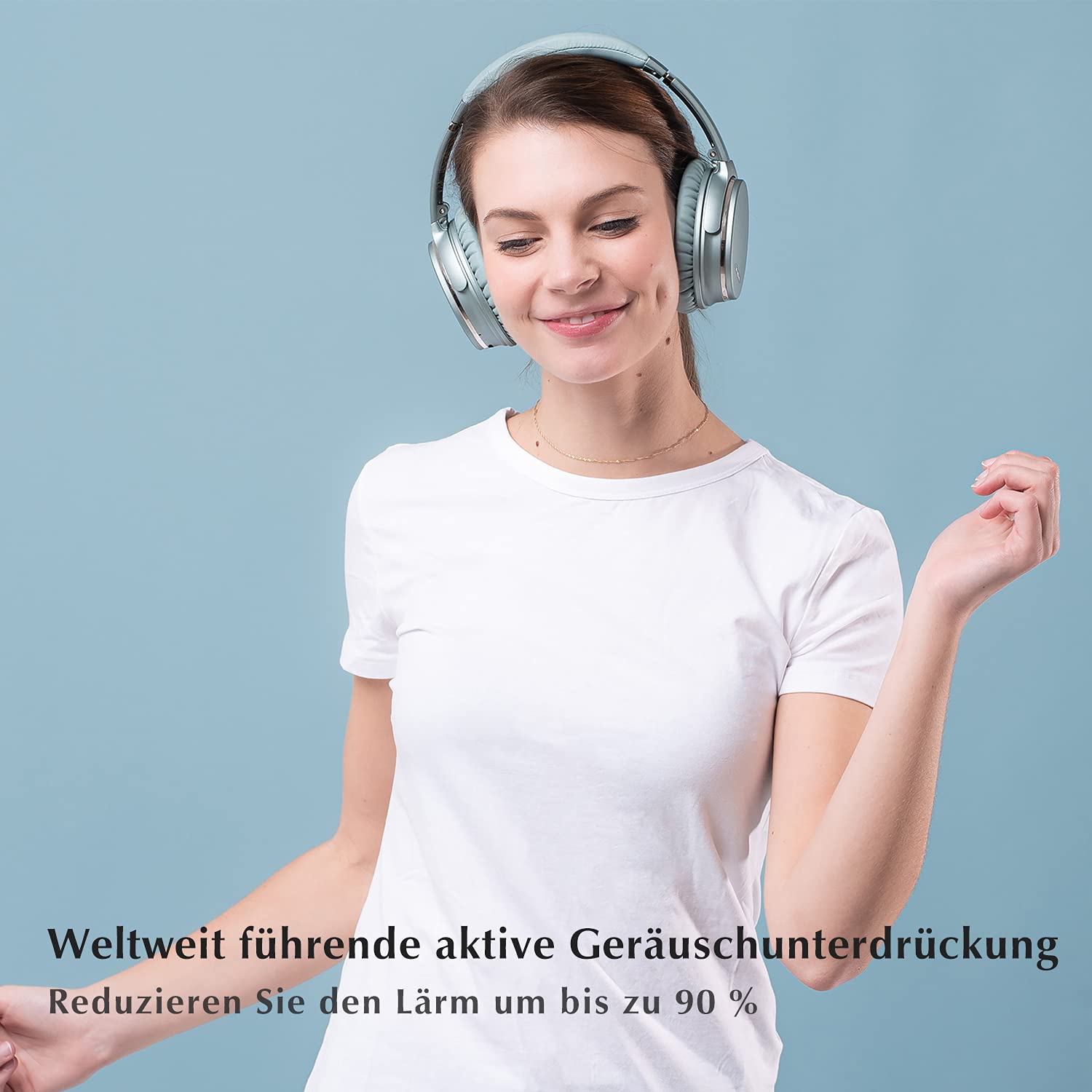 Srhythm NC35 Active Noise Cancelling Kopfhörer Kabellos Bluetooth - LDAC Modus, Schnellladung, 50+ Wiedergabe Over-Ear Kopfhoerer mit Mikrofon, Verbindung von 2 Geräten, Memory Protein Ohrmuscheln