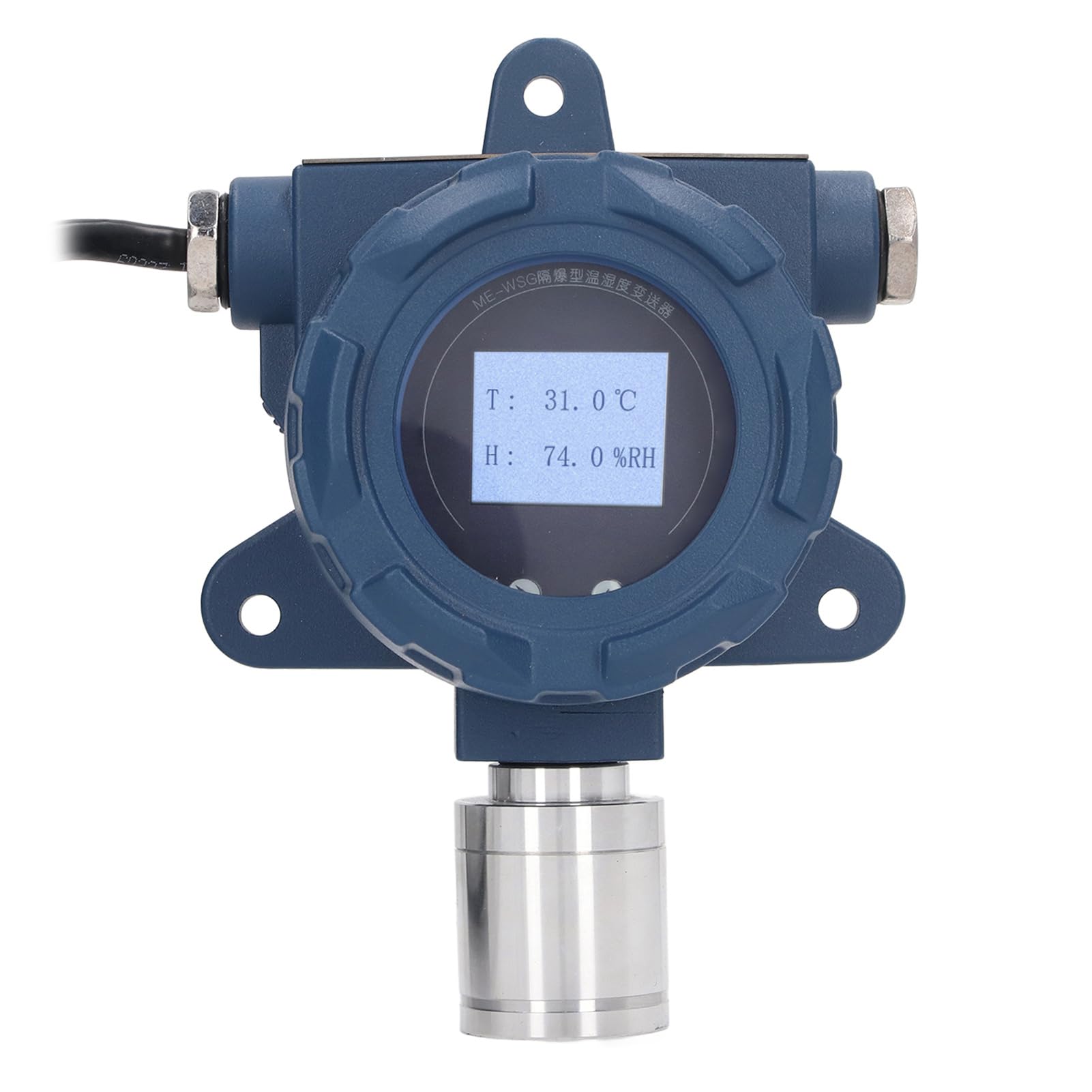Termohigrómetro Industrial con Sensor de Temperatura y Humedad a Prueba de Explosiones Integrado con Pantalla LCD