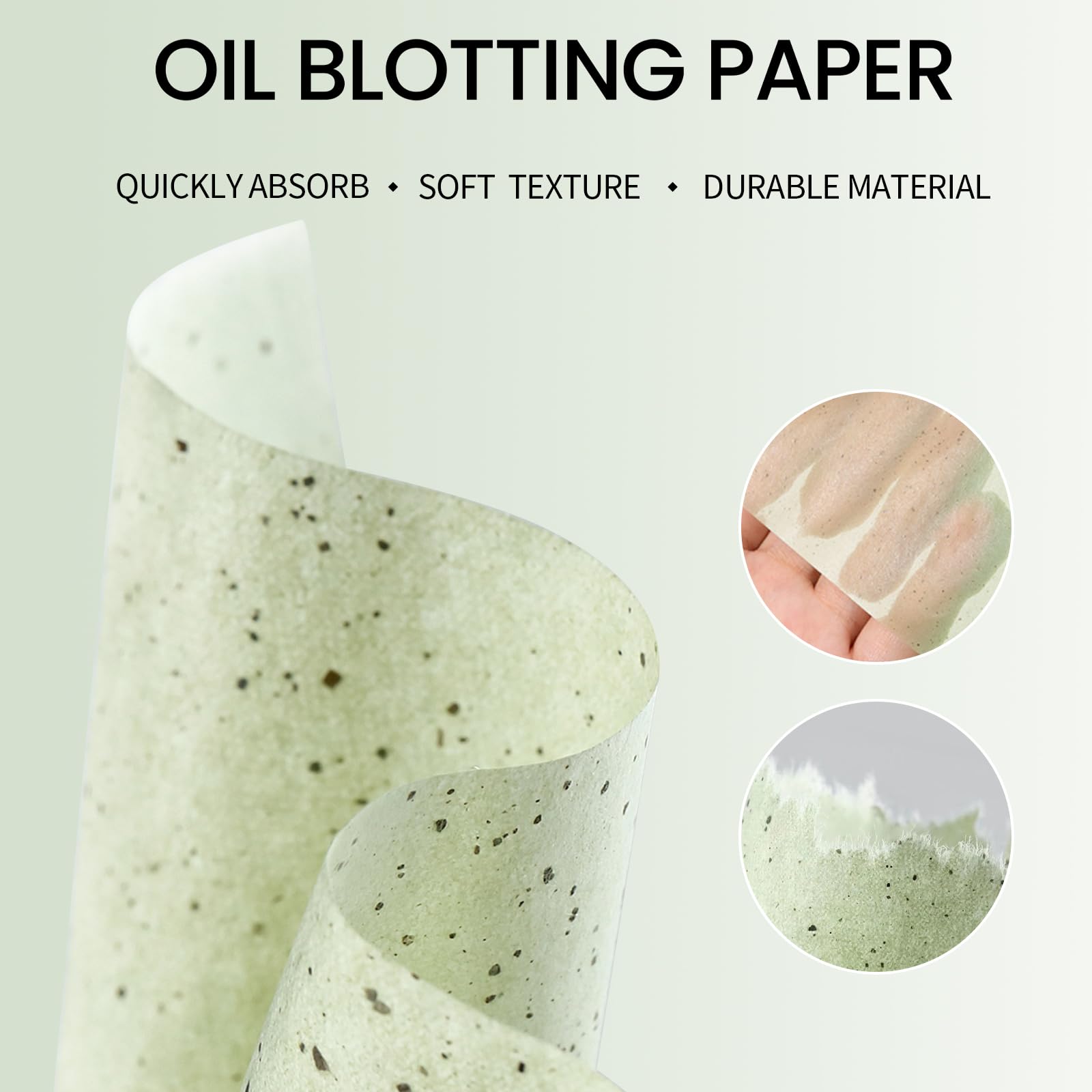 Erinde Hojas secantes de aceite con espejo y soplo, 300 hojas de papel absorbente de aceite facial para piel grasa, aptas para maquillaje