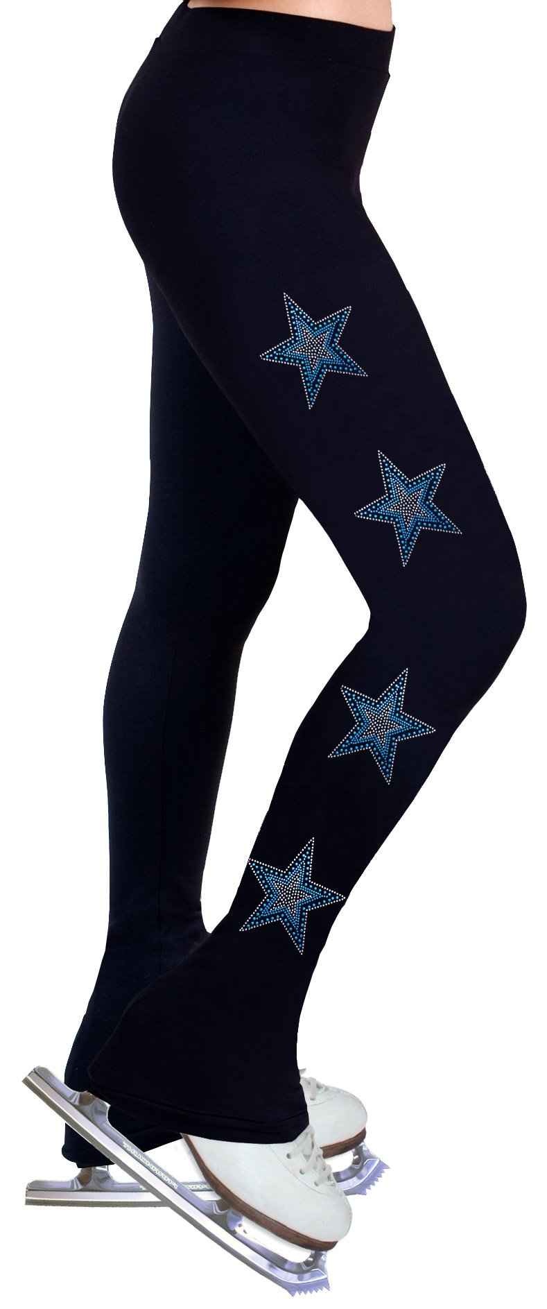 NY2 SPORTSWEAR Figure Skating Practice Pants with Rhinestones R142ALL - Adult Sizes- (Adult Extra Large) Black