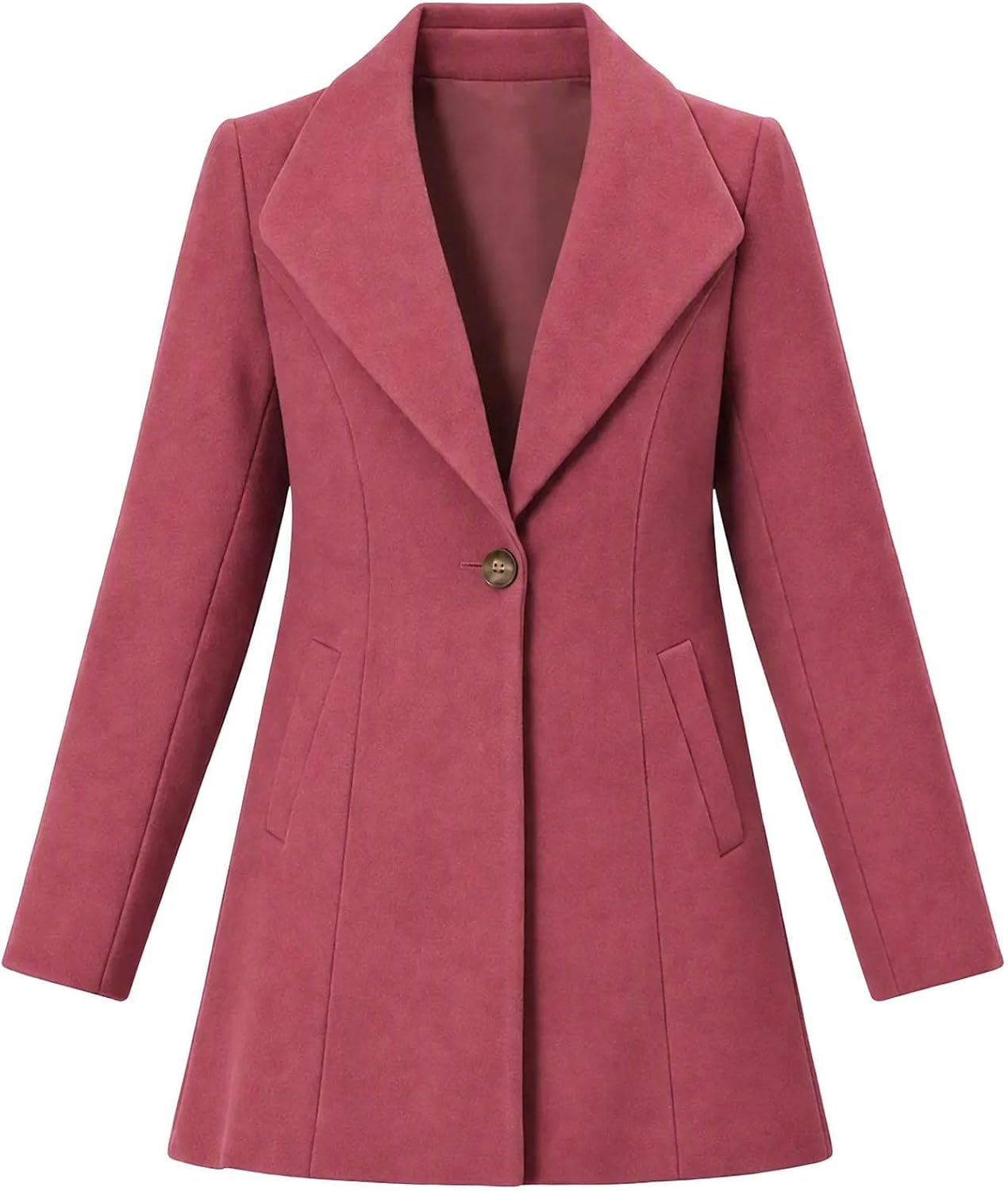 Women's Solid Coat Notched Collar Long Sleeve Elegant Long Blazer