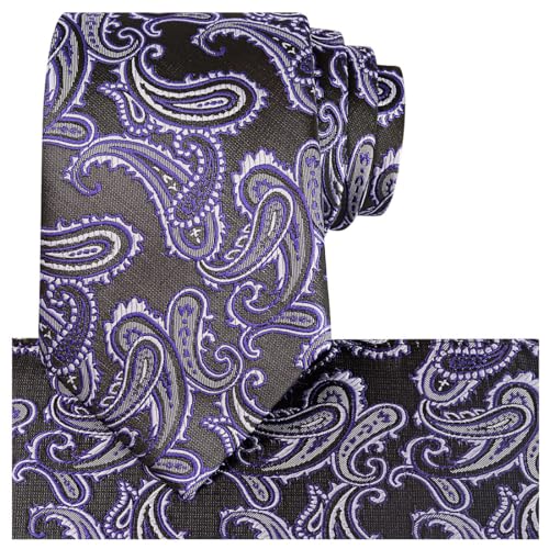Image of KissTies Mens Paisley Tie And Pocket Square Necktie Sets