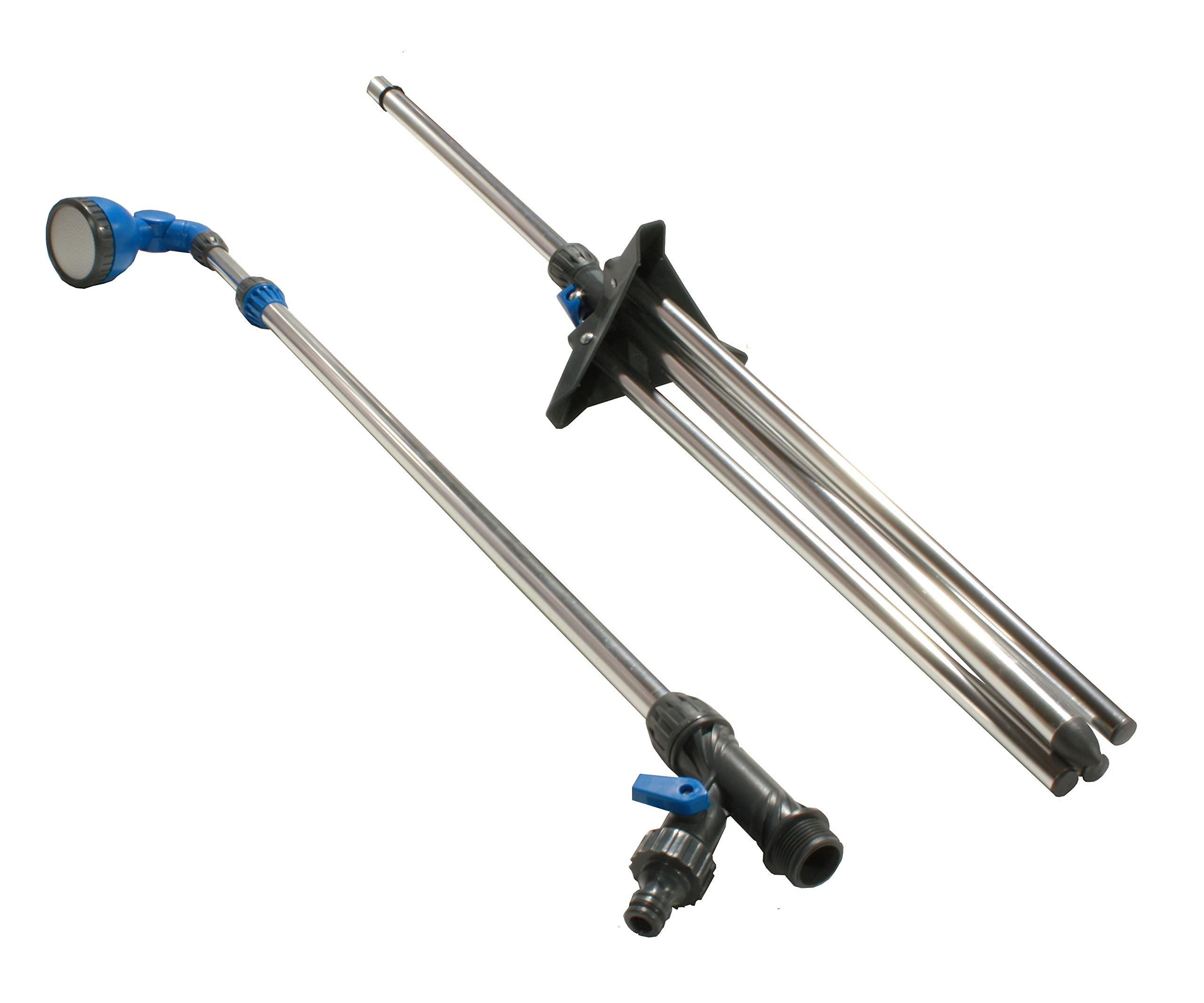 FERRETERIA LEPANTO Ducha con trípode de Aluminio, Ducha de jardín portátil, Desmontable y Regulable.