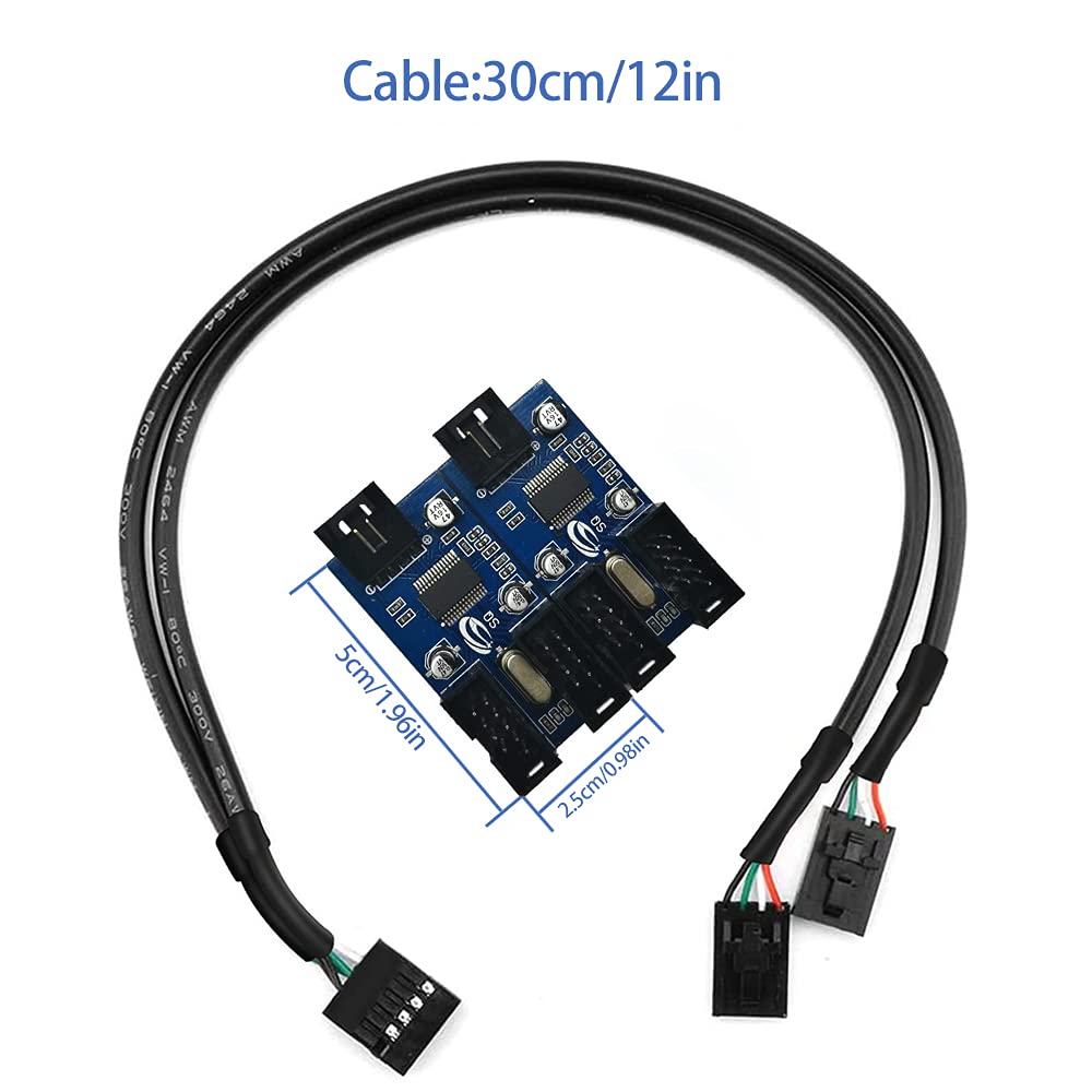 9Pin USB Header Splitter Male 1 to 4 Female Extension USB 2.0