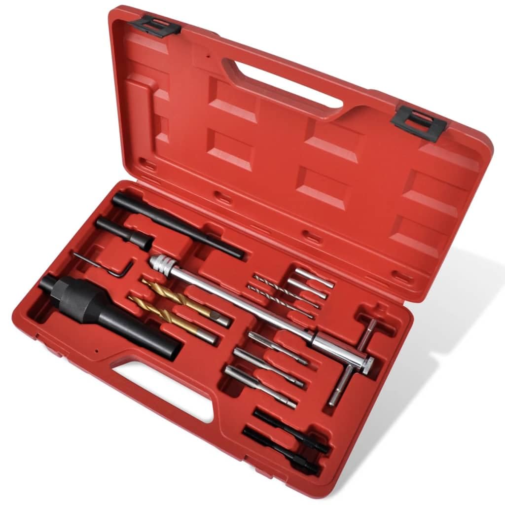 Juego profesional de reparación de rosca para bujías incandescentes para Audi, Seat, Volkswagen, Mercedes, Opel, Peugeot, Renault, taller de acero endurecido con resistente