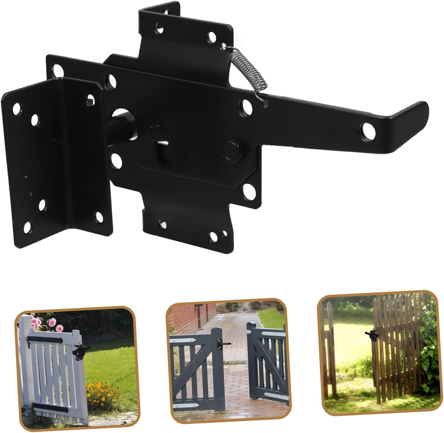 Fence Lock Set Heavy Duty Gate Lock Gravity Rod Self-Locking Latch for Wooden Fences Secure Installati