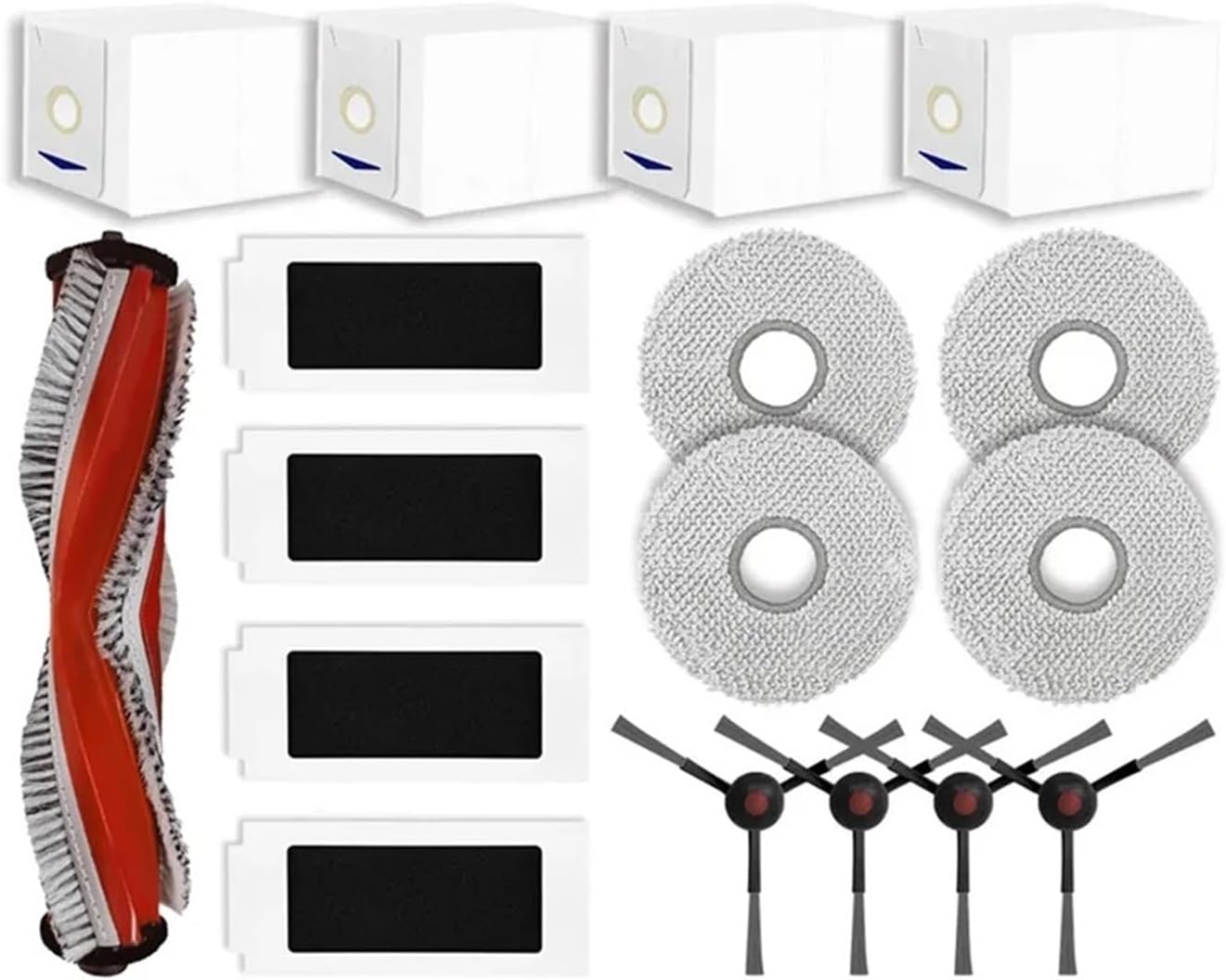 spare Main Brush, Side Brush, HEPA Filter, Mop Pad, Dust Bag, Compatible For Yeedi M12 Ultra Plus / M12 PRO+, Robot Vacuum Cleaner Replacement Part