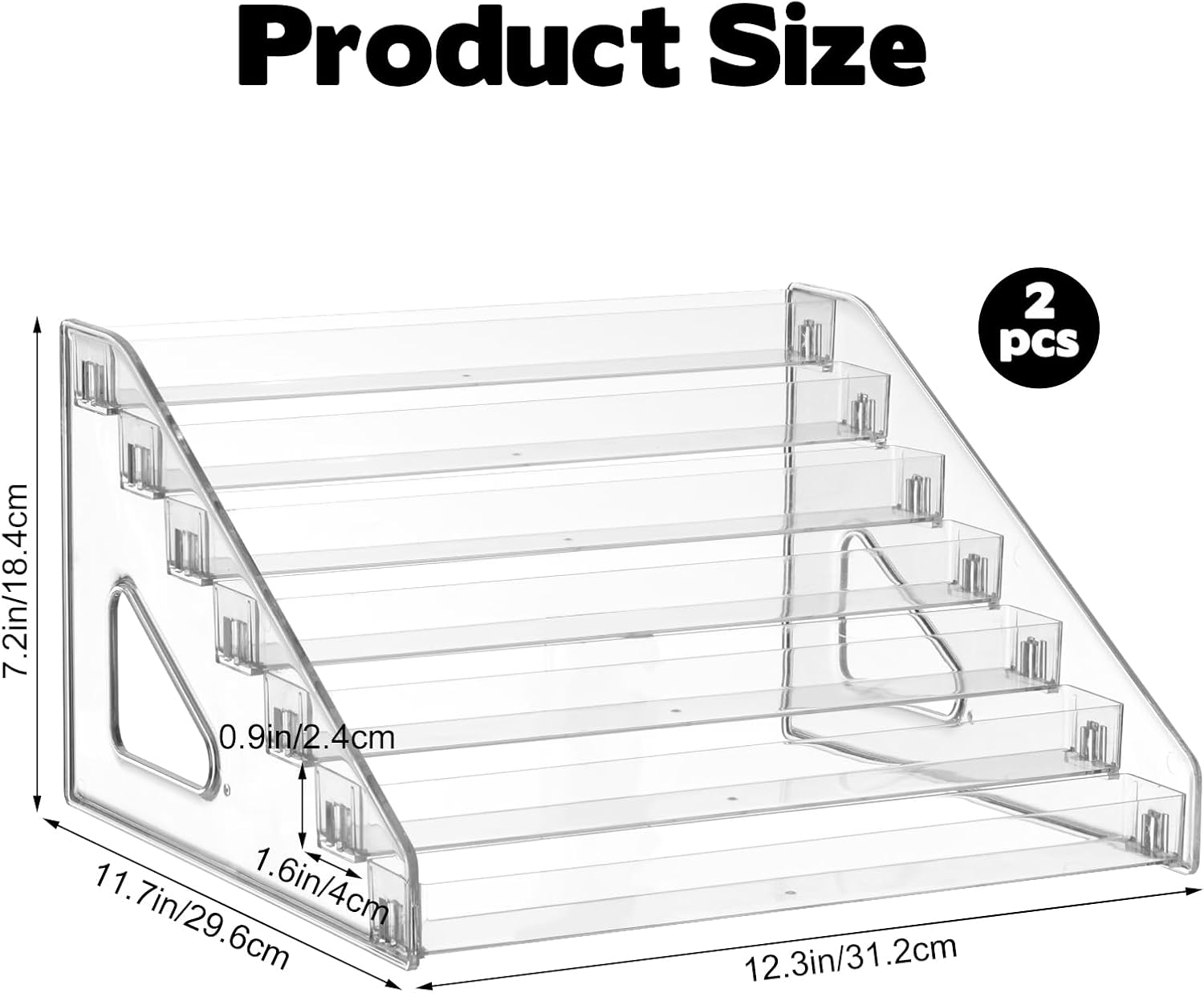 YEXEXINM 7 Tier Brochure Holder 12 x 7 inch Clear Acrylic Pamphlet Holder Display Stand Organizer Plastic Flyer Literature Magazine Booklets Menu Journals Rack for Home Office Exhibition, Pack of 2