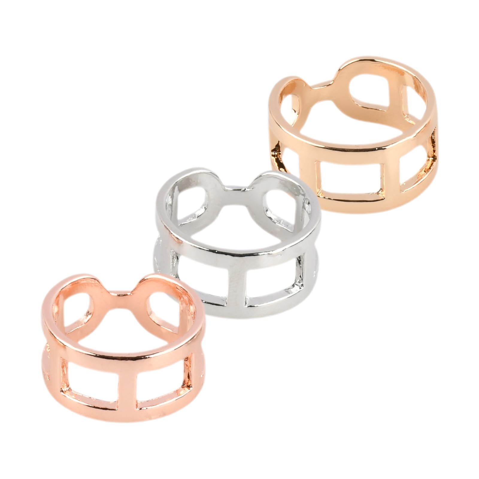 FooYee 3PCS Scarf Rings for Women, Fashion Rings Scarf Ring, Scarf Ring with Multiple Tying Methods, Metal Scarfs Slide Buckle, Sarong Buckle for Scarves, Neckerchief Shawl, Gold, Silver, Rose Gold