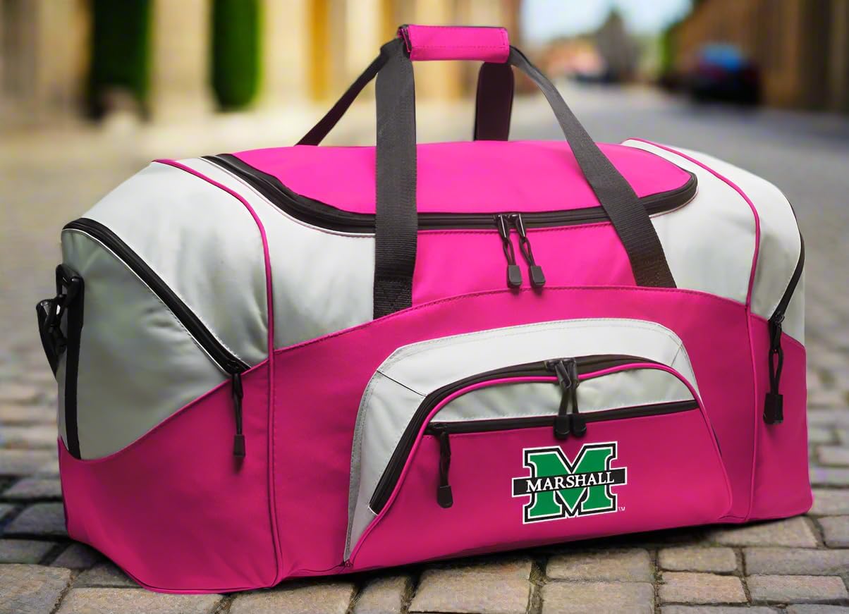 Marshall University Suitcase Duffle Bag - Womens Marshall Duffel Gift Idea for Her (Pink)