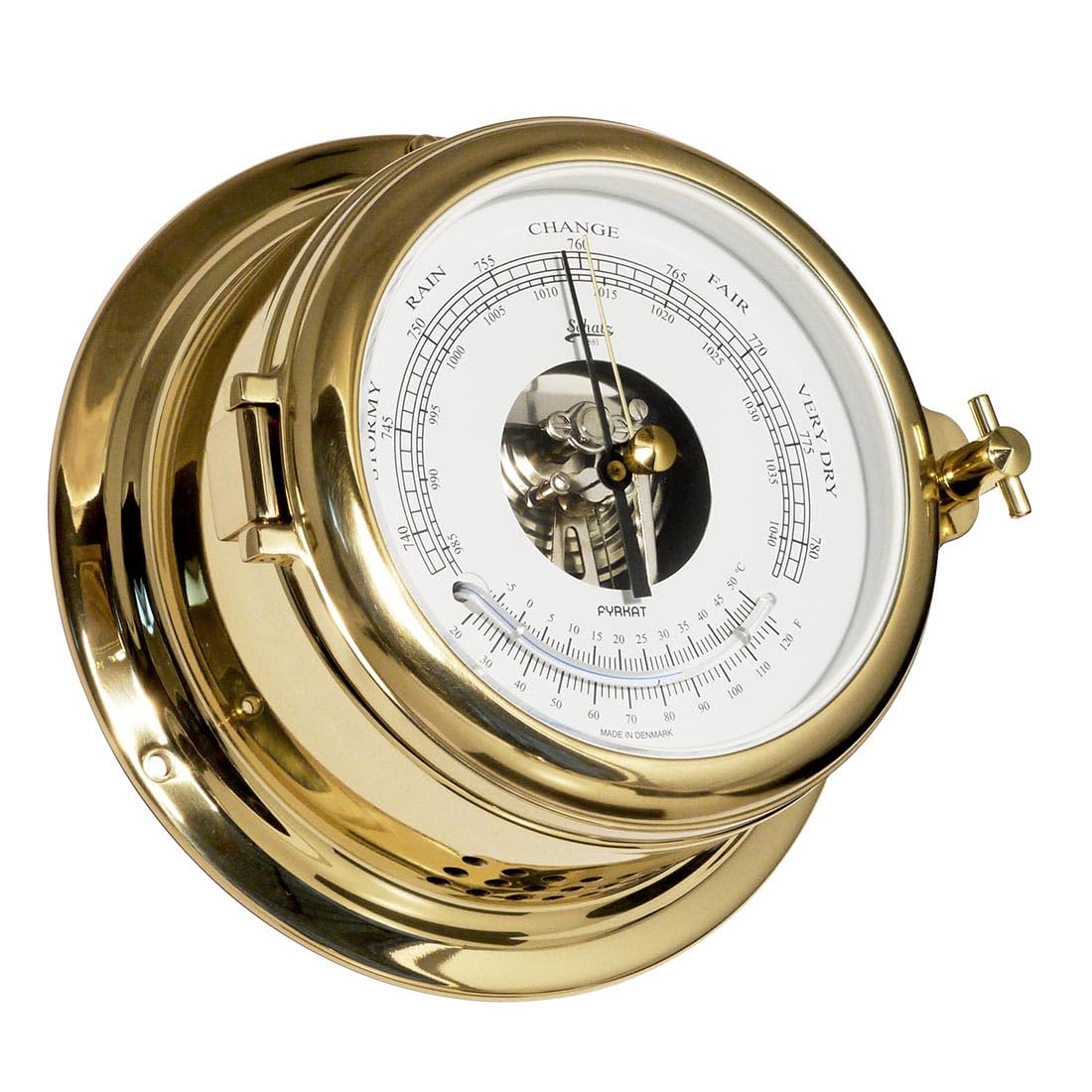 DELITE 450bt Schatz Midi Barometer Thermometer Messing 155 mm x 68 mm