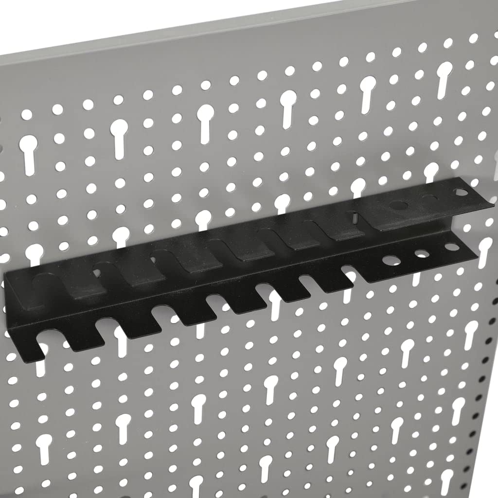 Juego de 4 paredes perforadas para herramientas, 160 x 58 cm, acero para taller, garaje, sistema de organización, incluye 21 piezas de accesorios de montaje