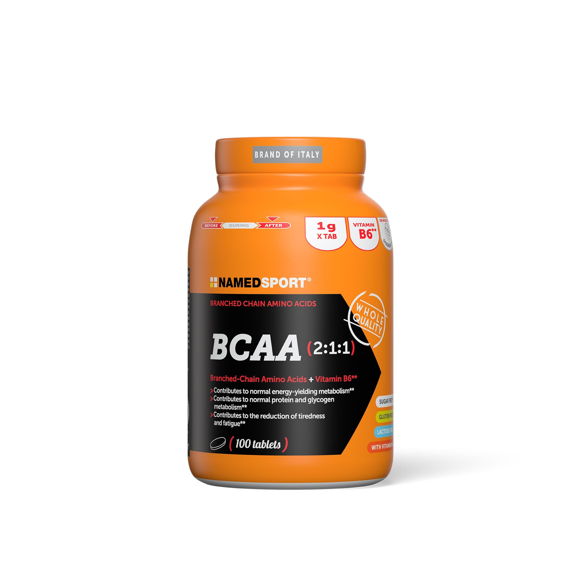 NAMEDSPORT SUPERFOOD BCAA 2:​1:​1 | EAA Aminoacidi Essenziali e Ramificati con Vitamina B6 | Recupero Muscolare e Sintesi Proteica | Intra Workout Palestra | 100 Compresse