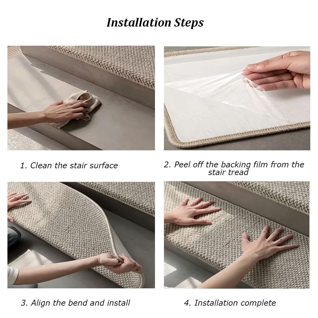 Lot De 1-7 Tapis D'escalier Autocollants Et Antidérapants pour L'intérieur