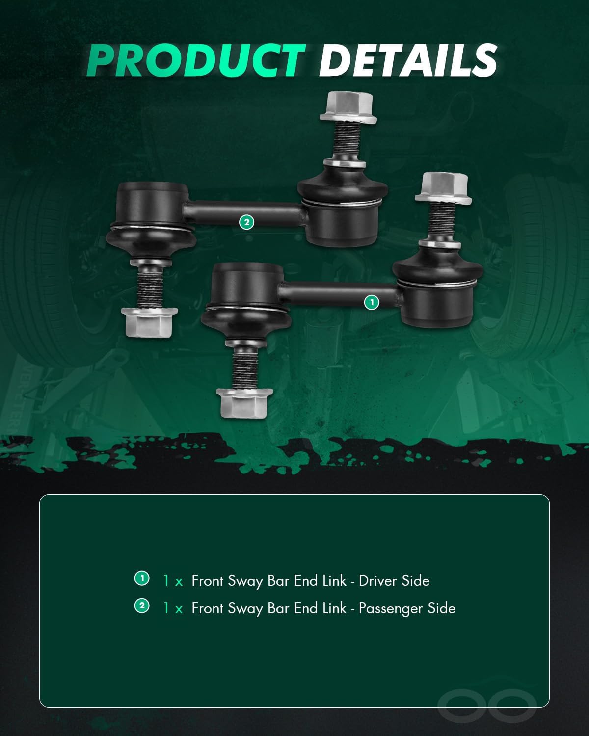 SCITOO 2pcs Suspension Kit 2 Front Sway Bar End Links Stabilizer Bar fit 2004-2006 for ACURA 3.2TL 2003-2007 for Honda for Accord