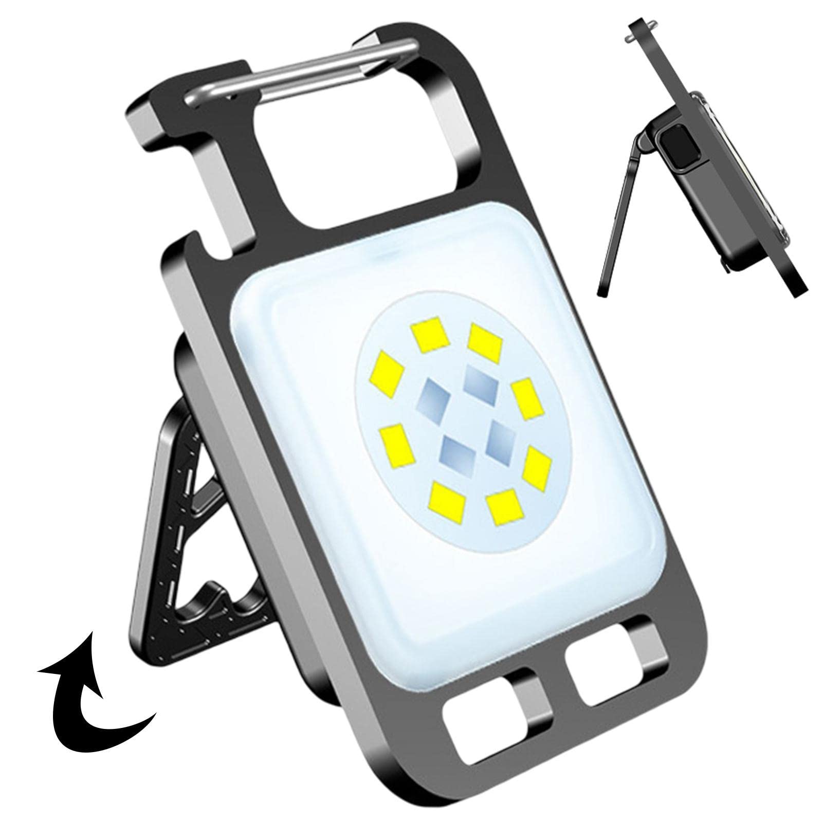 Mini Lampe De Poche Porte-clés COB, 800 Lumens, Lampe De Poche Rechargeable, 3 Modes, Lampe De Travail Magnétique, Peut être Utilisée Comme Décapsuleur ( 2 Pièces