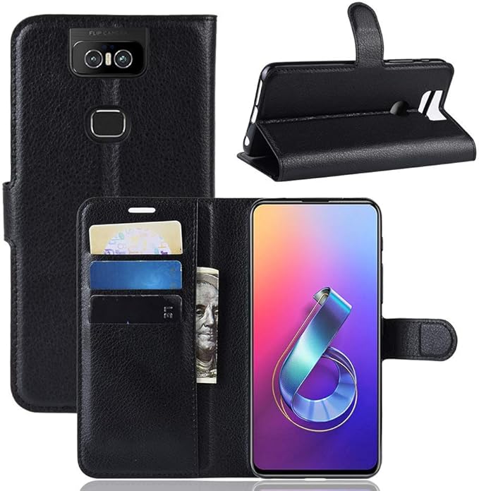 Capa Capinha Carteira 360 Para Asus Zenfone 6 Zs630kl Tela De 6.4Polegadas  Case Couro Flip Wallet - Danet (Preta) | Amazon.com.br