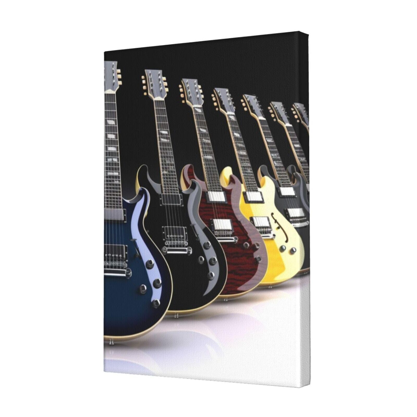 KLOPH electric guitar Canvas Wall Art for Living Room 12"x18" Modern Artwork Painting for Bathroom Hanging Canvas Prints Aesthetic Wallart for Bedroom Kitchen Office Wall Decor