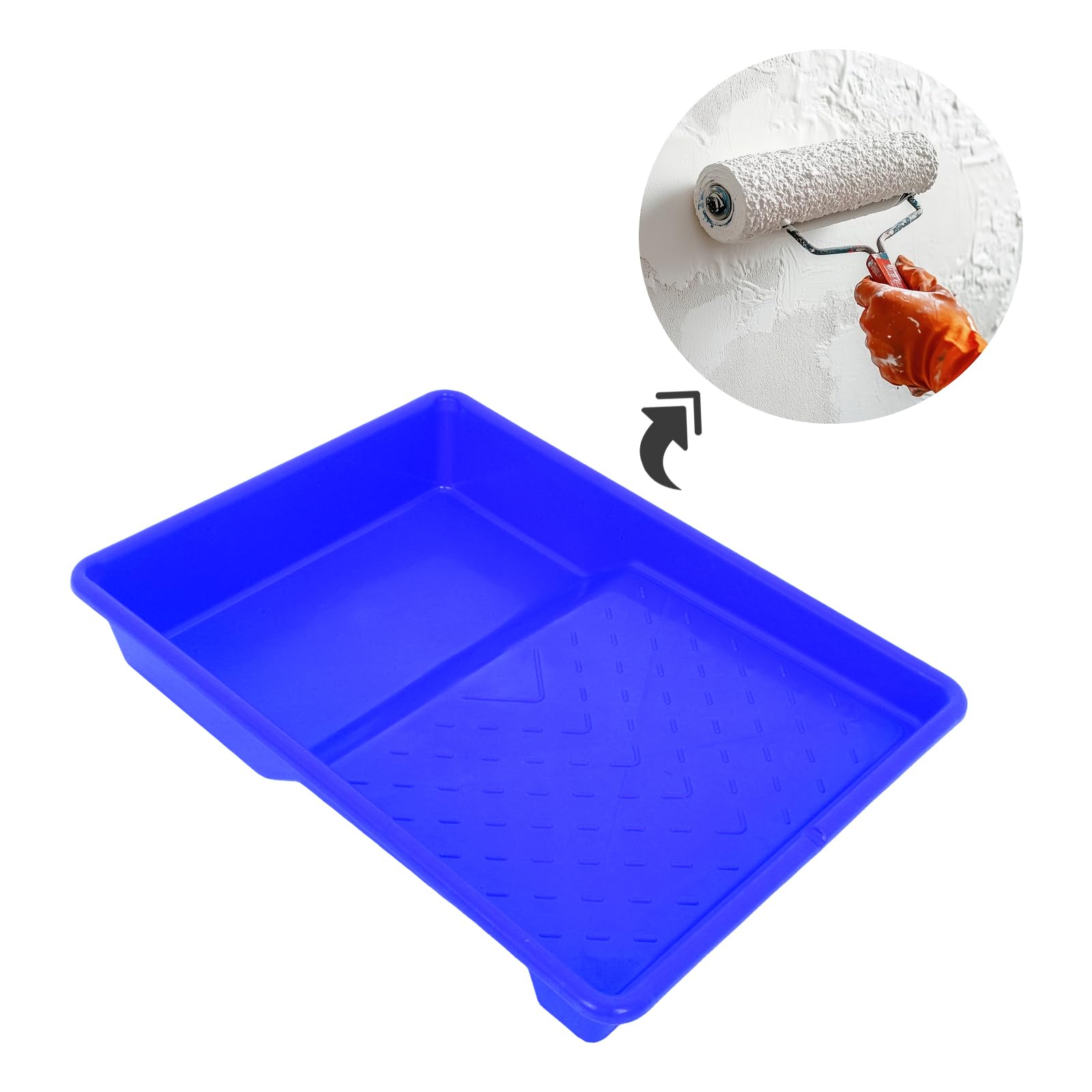 DOITOOL 5 plastikowych tacek na wałki malarskie: Wielokrotnego użytku tacka do farb – tacka do mieszania kolorów do projektów DIY, malowania ścian, artykułów do remontu domu, 14,5 x 11 x 2,2 cala