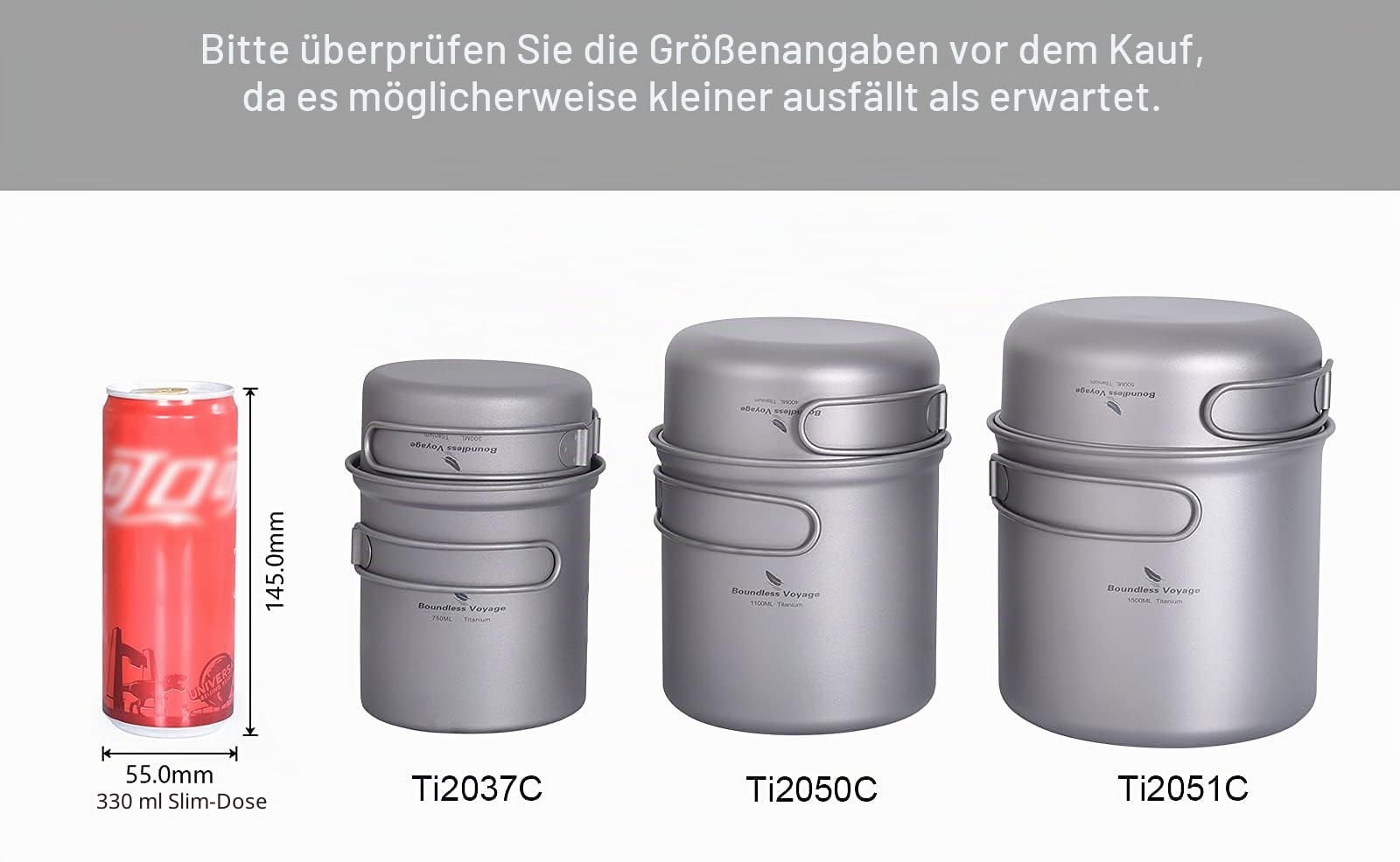 iBasingo Camping Topf & Pfannen Set Titan Kochgeschirr Set mit Klappgriff Outdoor Leichte Küche Kochutensilien Wandern Tragbare Schüssel Tasse Küchenutensilien Reise Picknick Geschirr