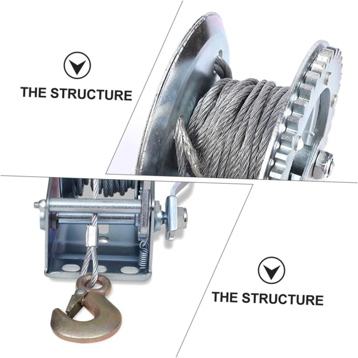 Hand Winch with Cable for Towing and Hauling Durable Construction for ATV Trailer Boat and Rv Recovery