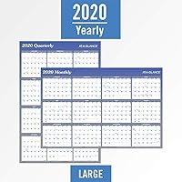 Vista 3 de AT-A-GLANCE - Calendario borrable 2021, planificador de pared de borrado en seco, 36 x 24 pulgadas, grande, vertical/horizontal, reversible, azul