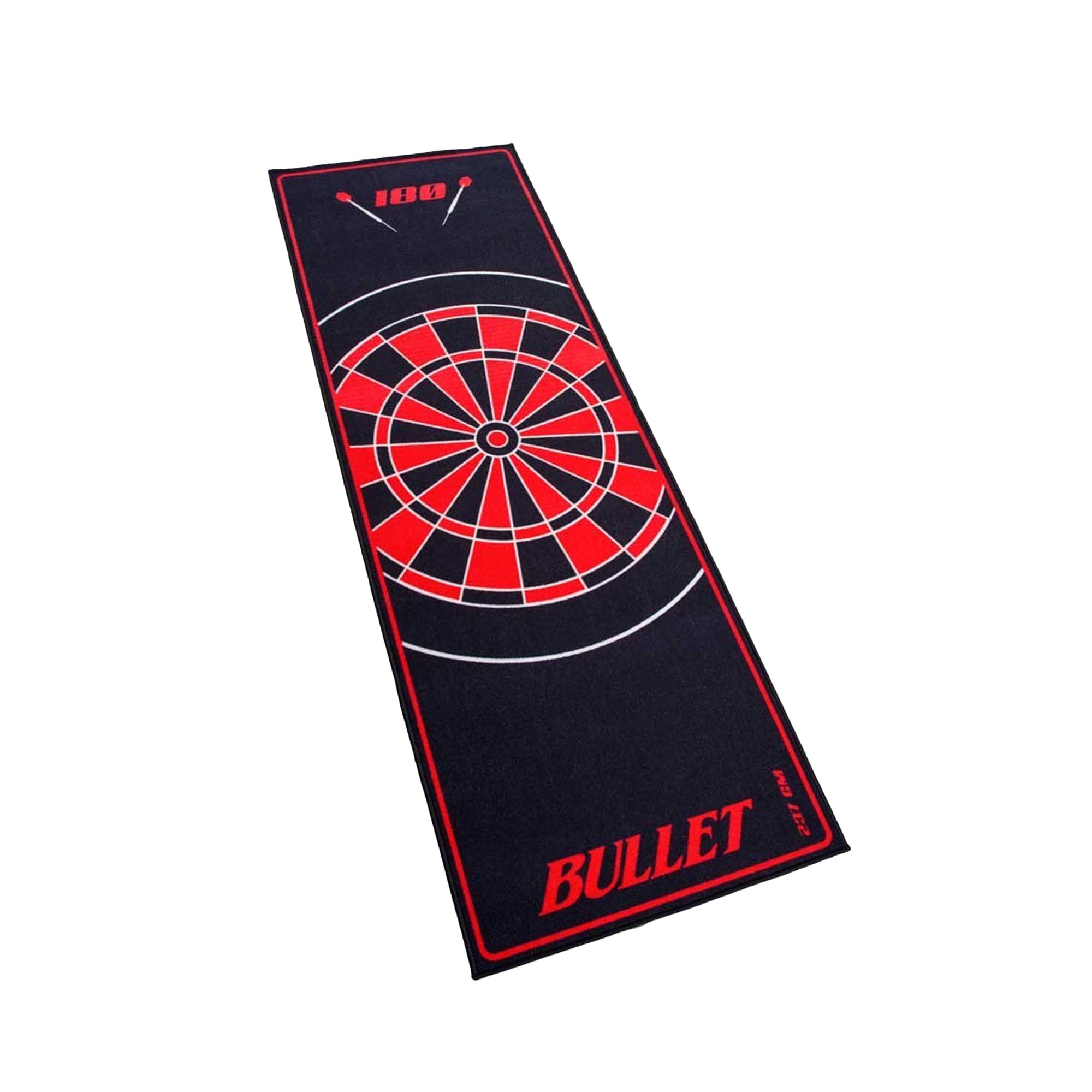 Bullet - Profesjonalna antypoślizgowa mata turniejowa 237 x 80 cm do domu, biura, knajpu, na imprezy - ochrona podłogi w kolorze czerwonym