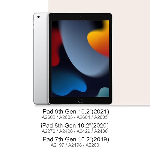 Miniatura 2 de Feams Funda para iPad de 9 generación de 10.2 pulgadas, funda triple para iPad 10.2, cubierta trasera transparente transparente con soporte para