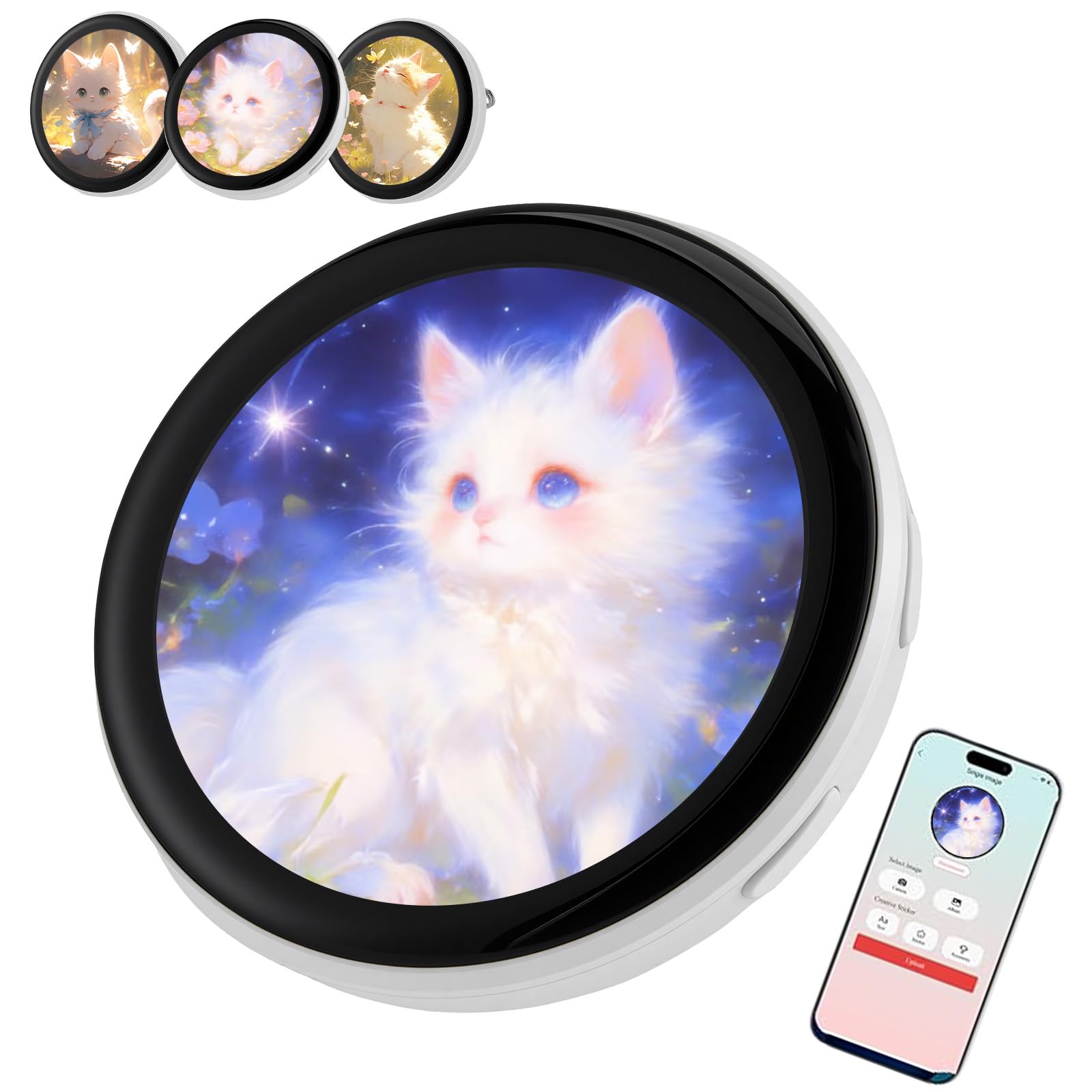 Broche de pantalla táctil compatible con vídeos e imágenes para mochilas de anime