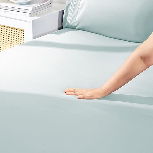 Miniatura 5 de YIYEA Sábana bajera ajustable individual  100% microfibra cepillada de 1800 hilos tamaño individual  Ultra suave  Bolsillo profundo de 16 pulgadas
