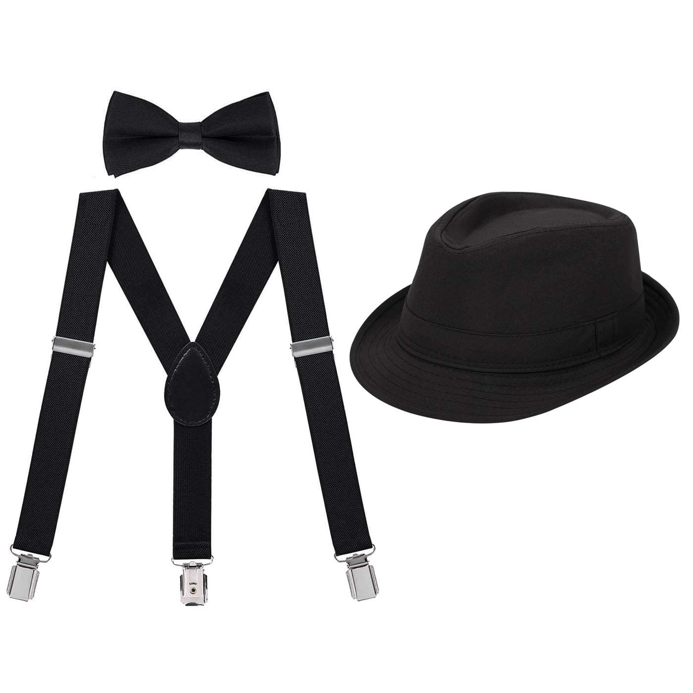 rr design Suspender and Bow Tie Set with Matched Hat for 1-4 yrs-Black-picture-42